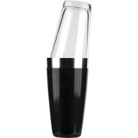 Шейкер американский «Бостон» винил;сталь нерж.,стекло;0,5л;D=93,H=295мм;черный,прозр.