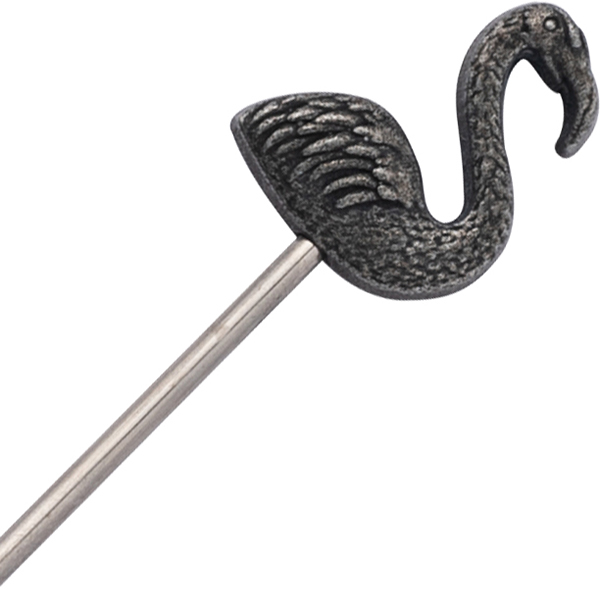 Украшения для коктейлей «Оникс» на шпажках в форме фламинго;сталь нерж.;,L=112,B=16мм;черный