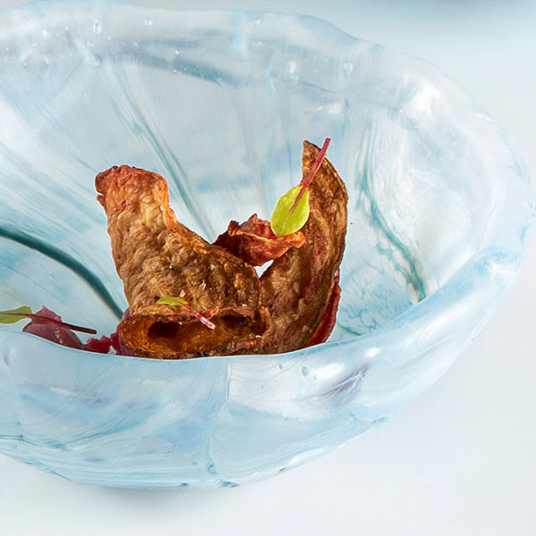 Салатник «Аквамарин»;стекло;250мл;D=14см;голуб.