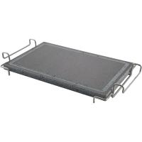 Камень д/подачи горячих блюд+подставка; нат.камень;,H=5,L=37/44,B=23см;серый,металлич.