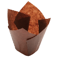 Тарталетки «Тюльпан»[300шт];бумага;D=35,H=60мм;коричнев.