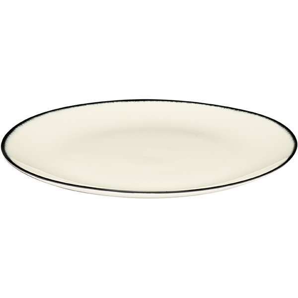 Тарелка «Де» №1;фарфор;D=17,5см;кремов.,черный