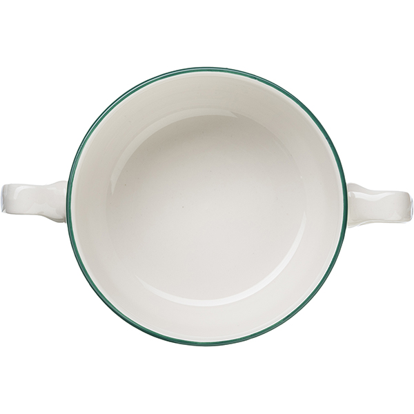 Чашка бульонная «Лагуна»;фарфор;285мл;D=105,H=60мм;белый,зелен.