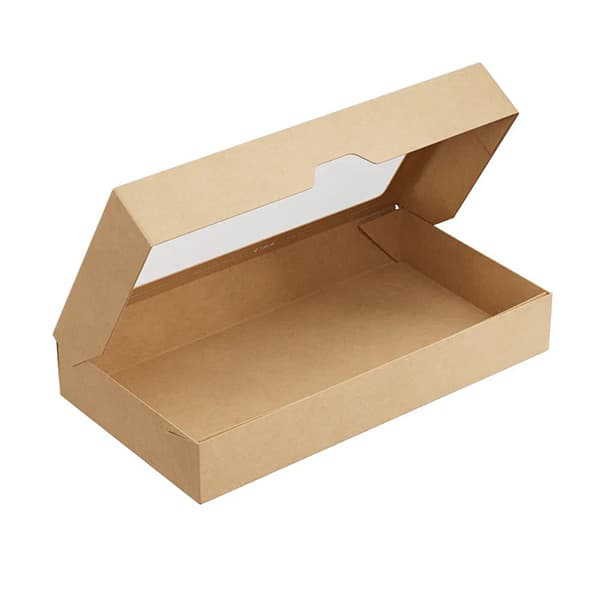 Контейнер бумажный OneBox с крышкой;картон;1,45л;,H=4,L=26,B=15см;св.корич.