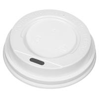 Крышка для стакана одноразовая с питейником[100шт];пластик;D=73,H=20мм;белый,матовый