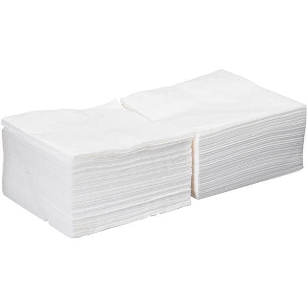 Салфетки бумажные двухслойные[200шт];бум. салфет.;,L=33,B=33см;белый