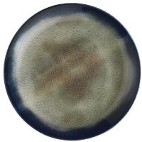 Тарелка «Нанокрем Дарк Блю» мелкая;фарфор;D=270,H=26мм;тем.син.,зелен.