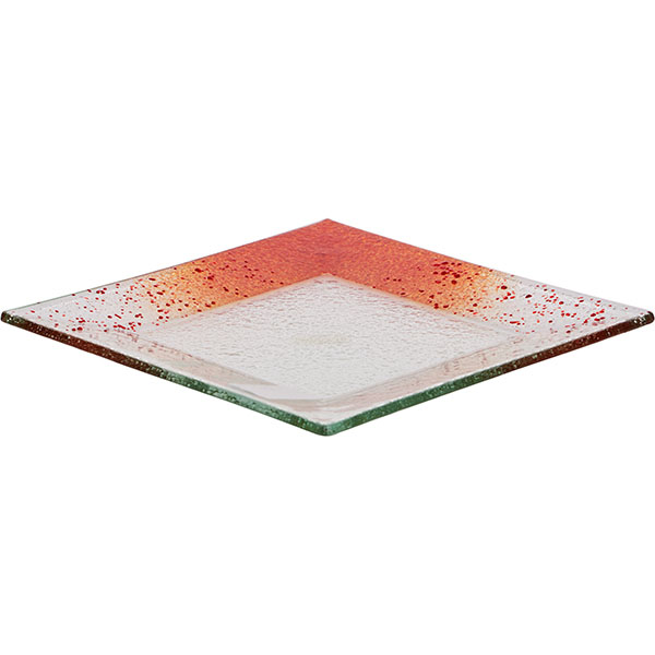 Тарелка «Макс»;стекло;,H=27,L=200,B=200мм;оранжев.