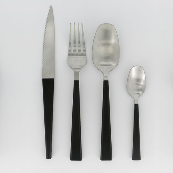 Вилка столовая «Трапе»;сталь нерж.;,L=200/65,B=25мм;металлич.,черный