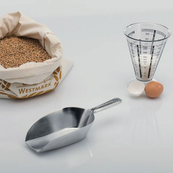 Совок для муки «Хигиа»;алюмин.;300мл;,L=25,B=9см;серебрист.