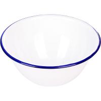Салатник эмалированный;сталь;0,5л;D=150,H=55мм;белый,синий