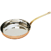 Сковорода для подачи;сталь нерж.,медь;D=24,H=5,L=39см;металлич.