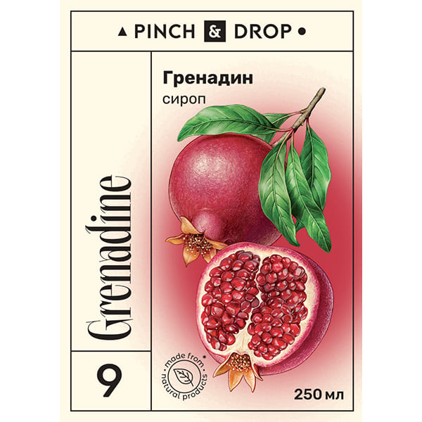 Сироп «Гренадин» Pinch&Drop;стекло;250мл;D=54,H=202мм;красный