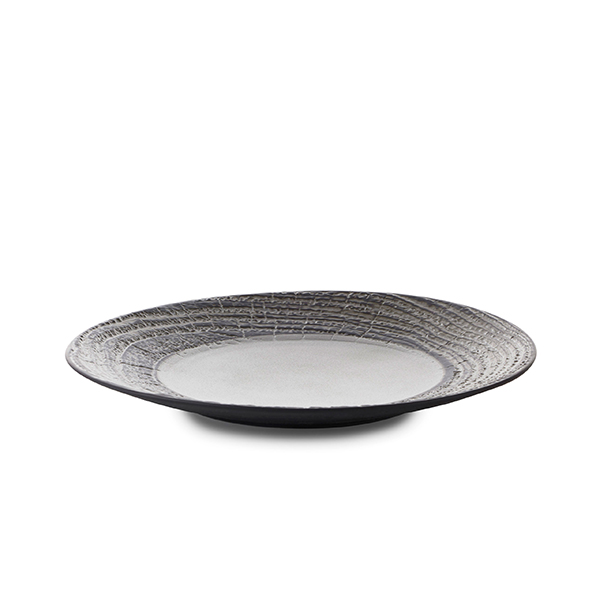 Тарелка «Арборесценс» мелкая;фарфор;D=265,H=30мм;черный,серый
