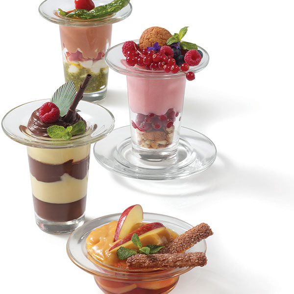 Креманка с блюдцем «Капелло»;стекло;240мл;D=120/50,H=132мм;прозр.