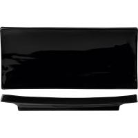 Блюдо для суши «Кунстверк»;фарфор;,H=28,L=320,B=140мм;черный