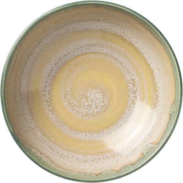 Салатник «Аврора Революшн Джейд»;фарфор;D=17,5см;бежев.,зелен.