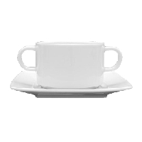 Блюдце «Виктория-отель» квадратное;фарфор;,H=2,L=17,B=17см;белый