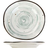 Блюдце «Пастораль»;фарфор;D=14/6см;зелен.