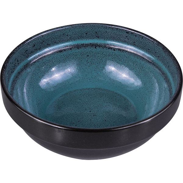 Тарелка глубокая «Млечный путь изумрудный»;фарфор;0,6л;D=155,H=60мм;изумруд.,черный