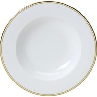 Тарелка глубокая «Беништ Голд»;кост.фарф.;225мл;D=22см;белый,золотой