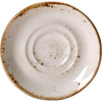 Блюдце «Крафт Вайт»;фарфор;D=110/40,H=13мм;белый,коричнев.