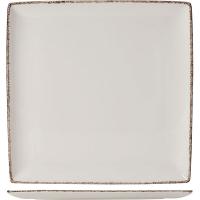 Блюдо «Браун Дэппл» квадратное;фарфор;,L=27,B=27см;белый,коричнев.