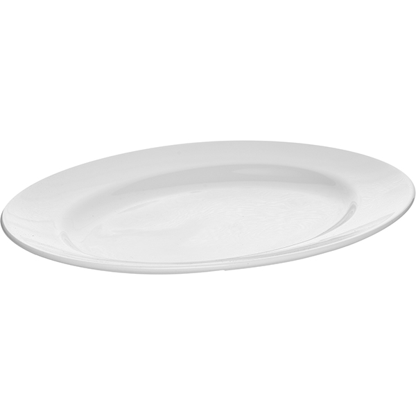 Блюдо «Монако Вайт» овальное;фарфор;,H=12,L=330,B=260мм;белый