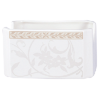 Емкость для пакетиков сахара «Антуанетт»;фарфор;,H=55,L=100,B=70мм;белый,олив.