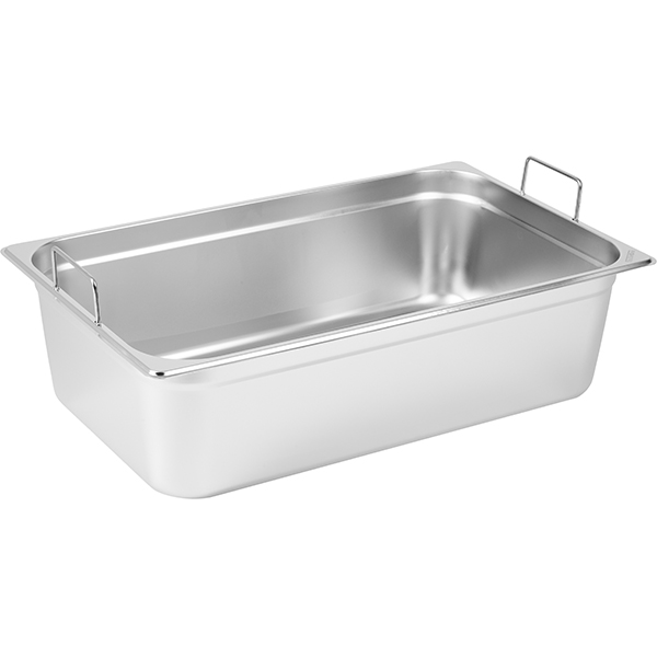 Гастроемкость GN 1/1 с ручками;сталь нерж.;19,9л;,H=15,L=53,B=32,5см;металлич.