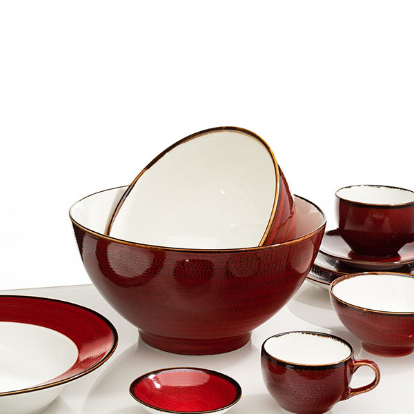 Соусник «Джаспер»;фарфор;60мл;D=88,H=26мм;белый,красный