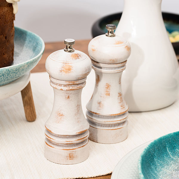 Мельница для соли;дерево;D=55,H=150мм;белый