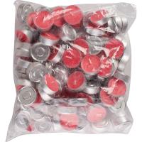 Свечи «Таблетки»[100шт];воск,алюмин.;D=4,H=4см;красный