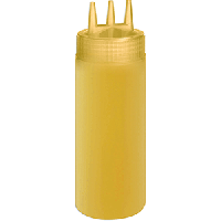 Емкость для соусов с тремя носиками;пластик;0,69л;D=7,H=26см;желт.