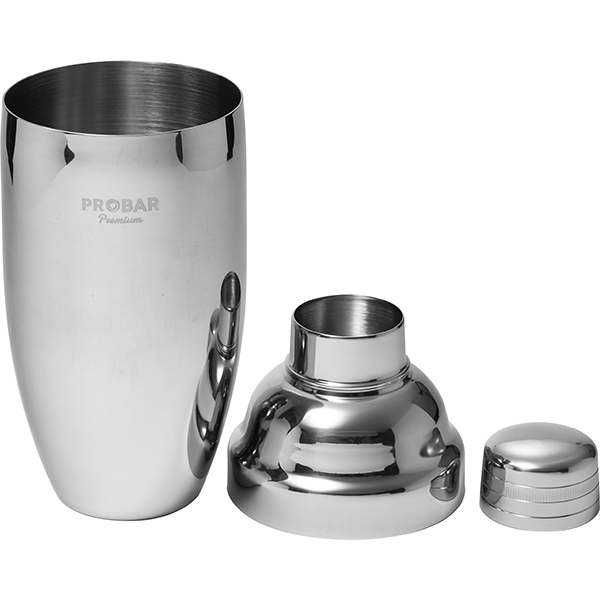 Шейкер европейский «Пробар Премиум Пьюр»;сталь нерж.;0,7л;D=85,H=220мм;серебрист.