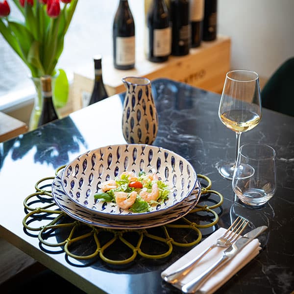 Салатник «Талассиос»;керамика;3,5л;D=360,H=65мм;бежев.,синий