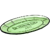 Блюдо сервировочное;стекло;,L=31,B=17см;зелен.,прозр.