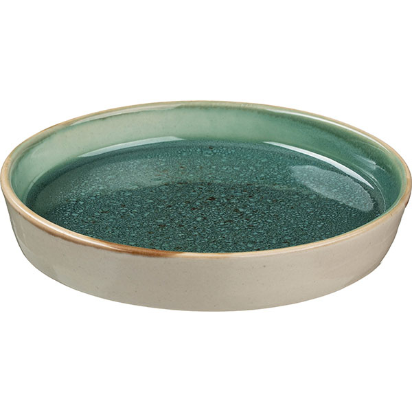 Тарелка «Эрбосо Реативо»;фарфор;200мл;D=175,H=30мм;бирюз.,бежев.