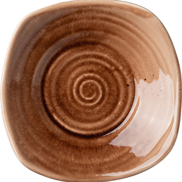 Тарелка «Маррон Реативо» квадратная;фарфор;,L=23,B=23см;коричнев.,бежев.