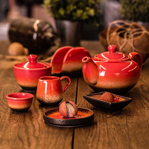 Соусник «Агат»;фарфор;50мл;D=60,H=35мм;красный