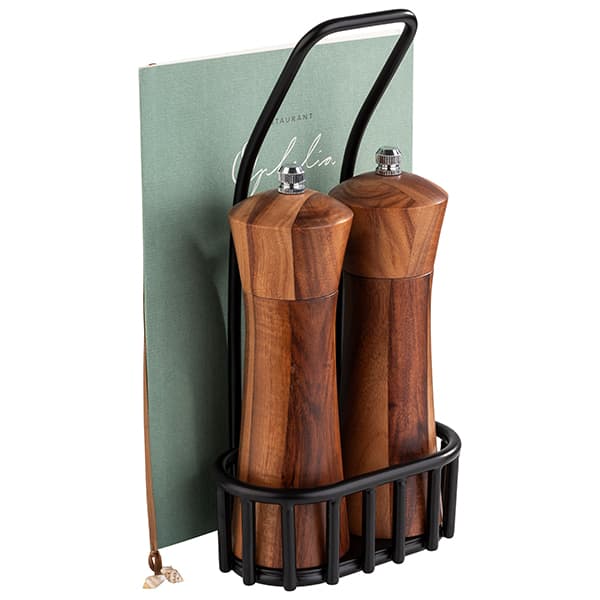 Набор мельниц для специй «Урбан» с подставкой;дерево,металл;,H=240,L=120,B=85мм;черный