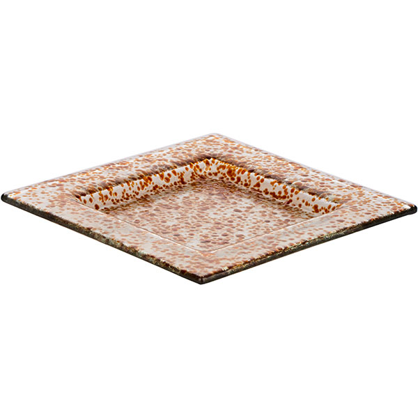 Тарелка «Фул Дроп» квадратная;стекло;,L=17,8,B=17,8см;прозр.,коричнев.