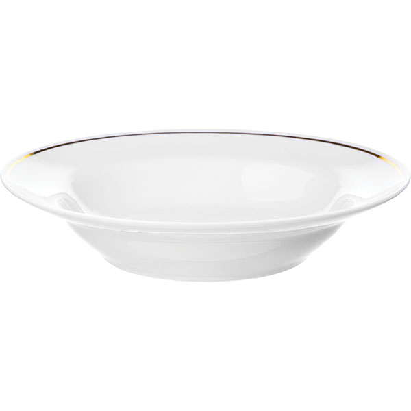 Тарелка глубокая «Идиллия»;0,5л;D=24см;белый,золотой