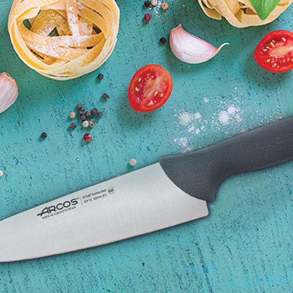 Нож поварской «Колор проф»;сталь нерж.,полипроп.;,L=33/20см;серый