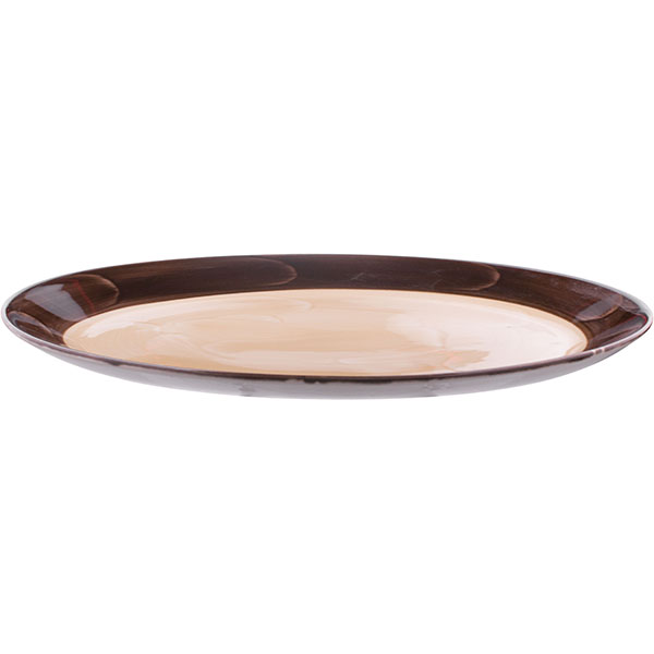 Блюдо «Пепперкорн» овальное;фарфор;,L=34см;коричнев.,бежев.