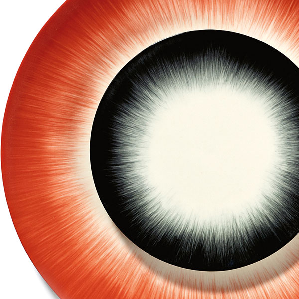 Тарелка «Де» №5;фарфор;D=24см;кремов.,черный