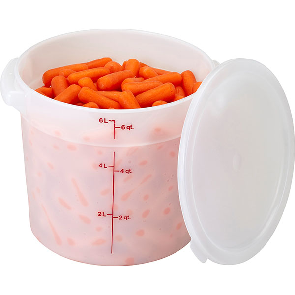 Контейнер для продуктов градуированный;полиэтилен;5,7л;D=25,2,H=20,2см;белый