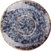 Блюдце «Стоун»;фарфор;D=150/62мм;сине-серый