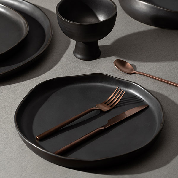 Нож столовый «Саппоро бэйсик»;сталь нерж.;,L=22см;роз. золото,матовый