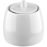 Сахарница с крышкой «Тренд»;фарфор;350мл;,H=85мм;белый
